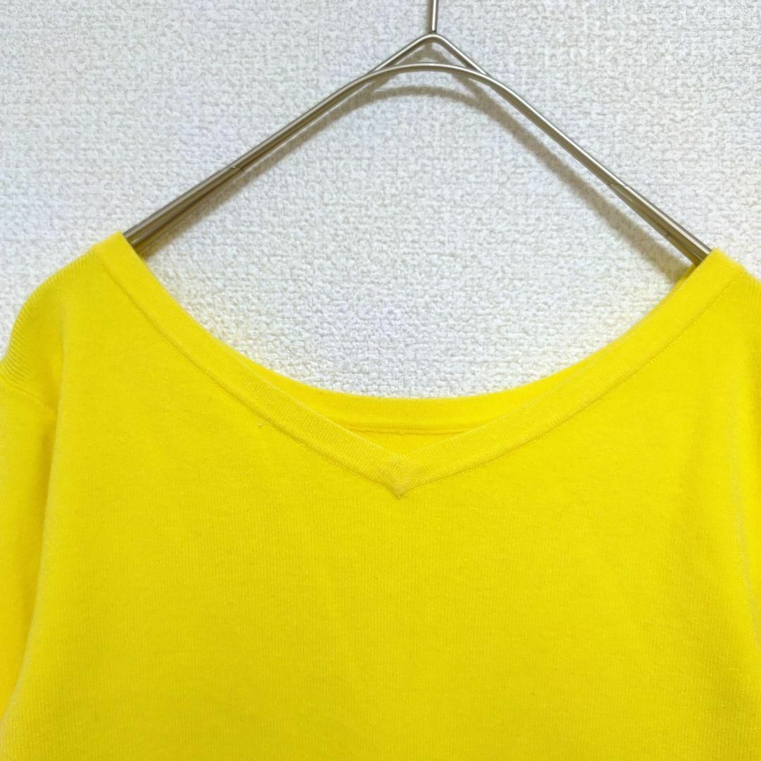 PLST(プラステ)のプラステ PLST 長袖トップス ニット レーヨン Ｖネック 黄 イエロー M レディースのトップス(カットソー(長袖/七分))の商品写真