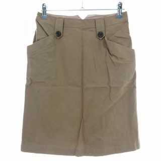 アメリカンラグシー(AMERICAN RAG CIE)のアメリカンラグシー タイトスカート ひざ丈 コットン 麻混 無地 0 ベージュ(ひざ丈スカート)