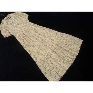 Heather ヘザー ドット プリーツ切替 ワンピース sizeF/ベージュ ■◆ レディース