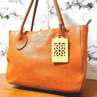 ゲンテン(genten)のgenten ゲンテン 本革 トートバッグ 大容量 ブラウン 工具 ロゴ刻印(トートバッグ)