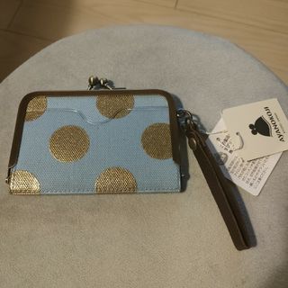 アヤノコウジ(AYANOKOJI)のアヤノコウジ　カードケース　ブルー　ドット柄✨️最終価格!(名刺入れ/定期入れ)
