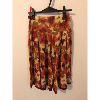 NOLLEY'S - taffeta スカート 花柄 総柄 8サイズ オレンジ