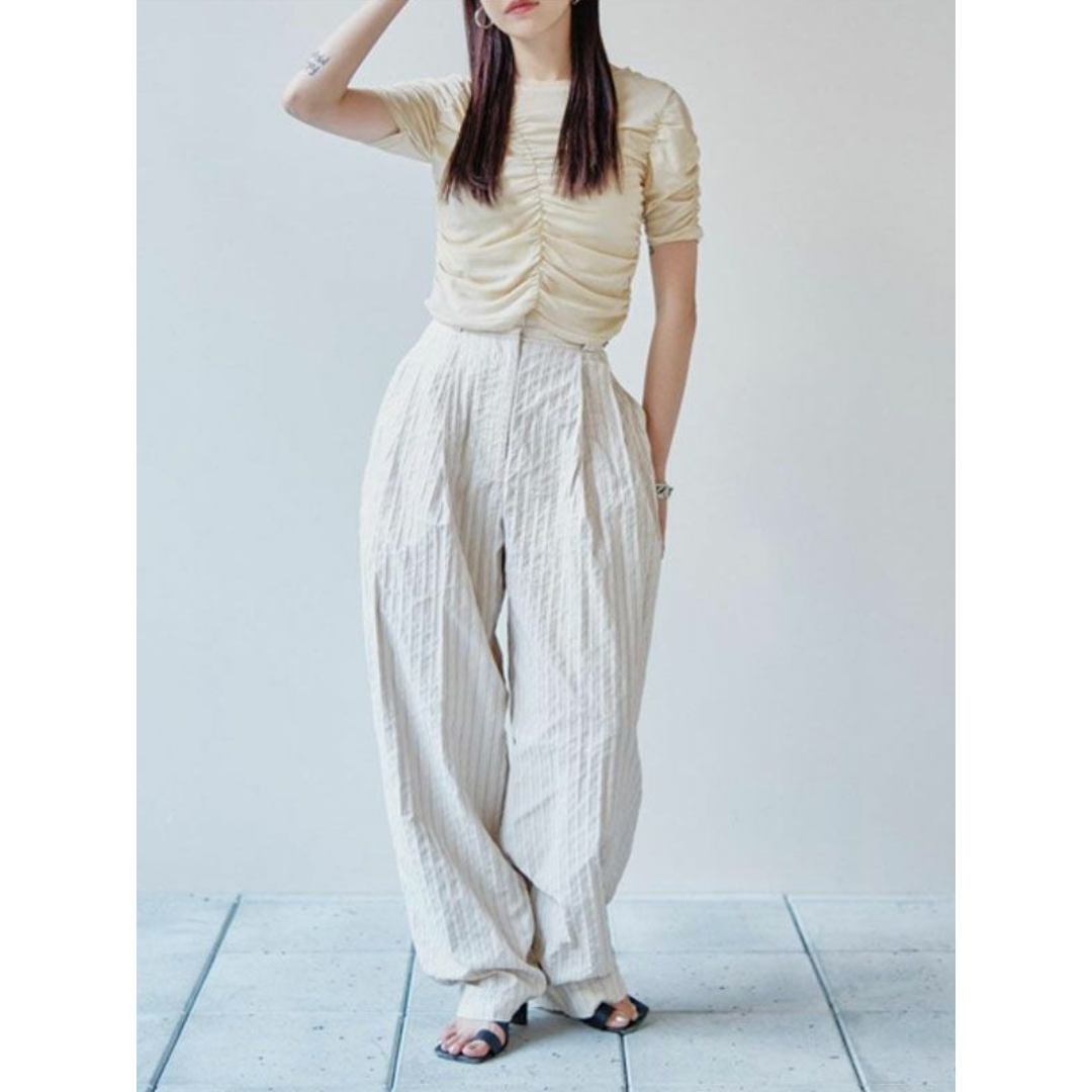 トップス TODAYFUL Sheer Shirring T-shirts TODAYFUL トゥデイフル Sheer Shirring T-shirts