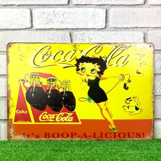 102番】コカ・コーラ ベティ ガレージ レトロ アメリカン雑貨 ブリキ看板