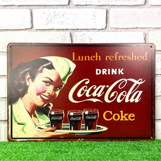 99番】コカコーラCocaCola レトロ ダイナー アメリカン雑貨 ブリキ看板