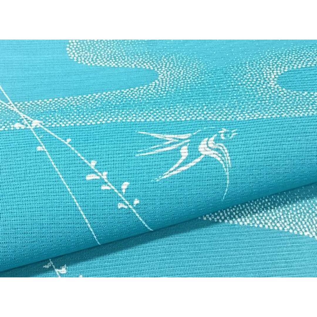 平和屋着物＊夏物　小紋　絽　エ霞花鳥文　洗える着物　CAAT2556xi レディースの水着/浴衣(着物)の商品写真