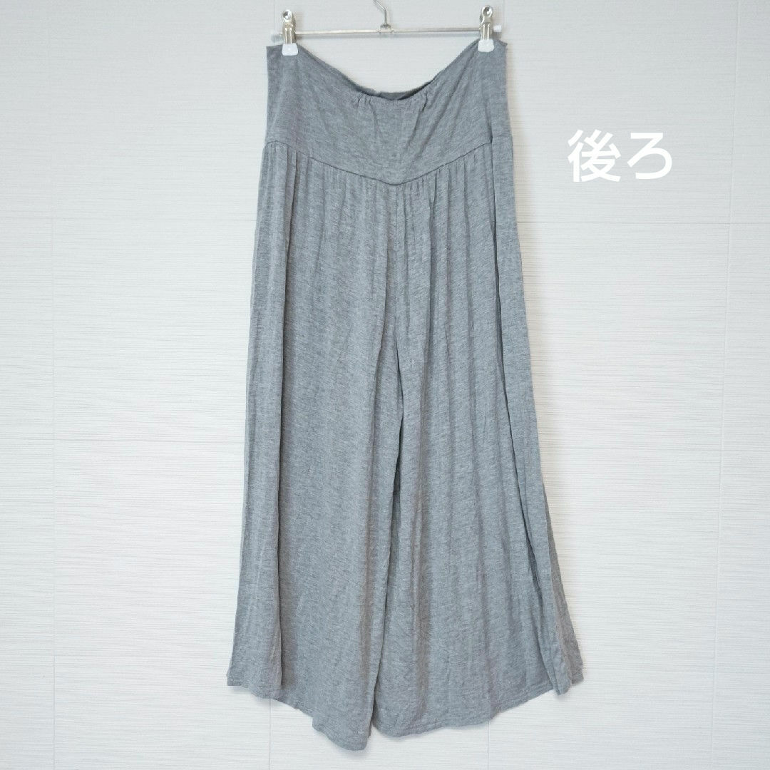 INUJIRUSHI(イヌジルシホンポ)の涼感マタニティパンツ　Mサイズ　スカート風　杢グレー　夏　マタニティボトムス キッズ/ベビー/マタニティのマタニティ(マタニティボトムス)の商品写真