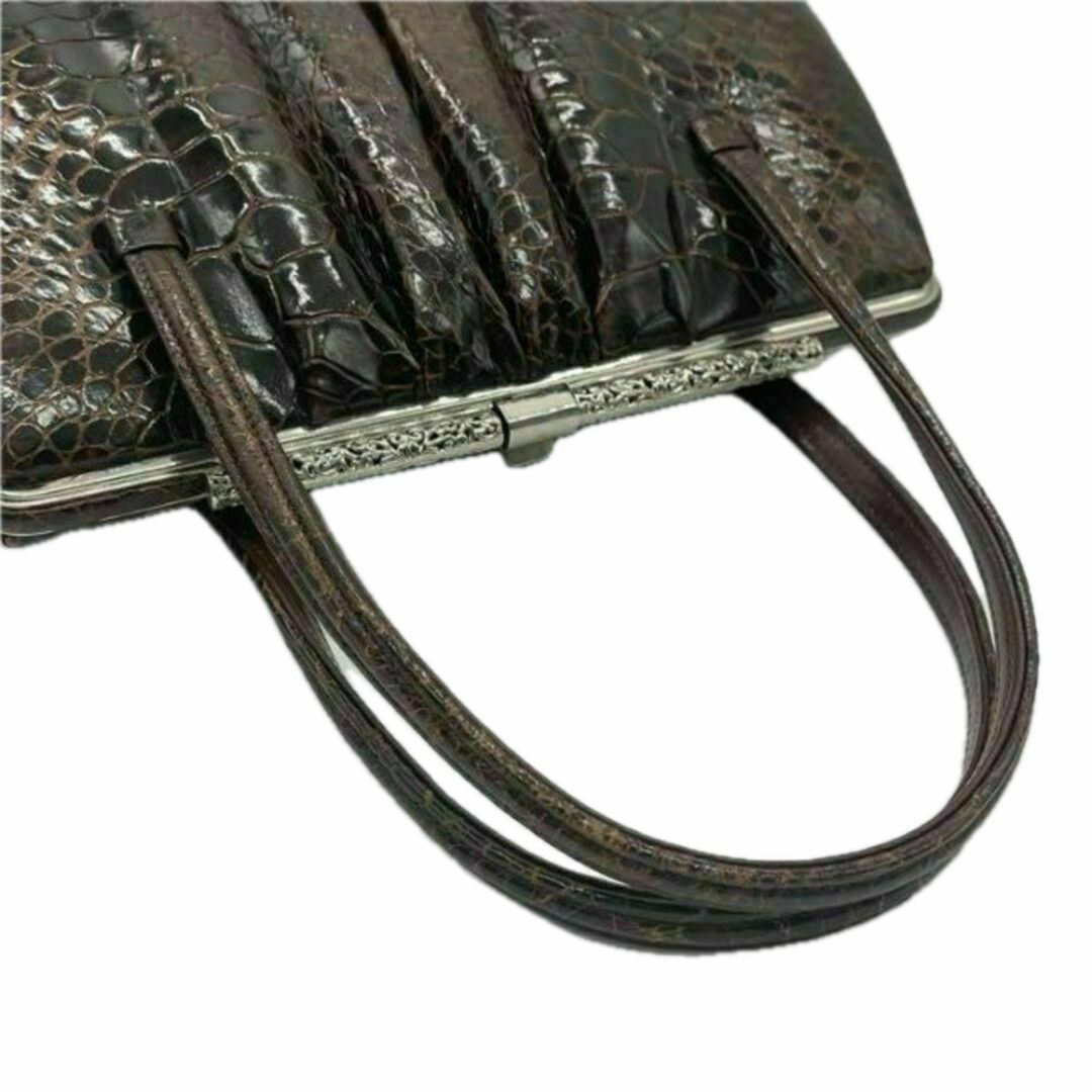 タートルレザーハンドバッグアンティーク希少 希少】タートルレザー turtle 亀 ハンドバッグ フォーマル
