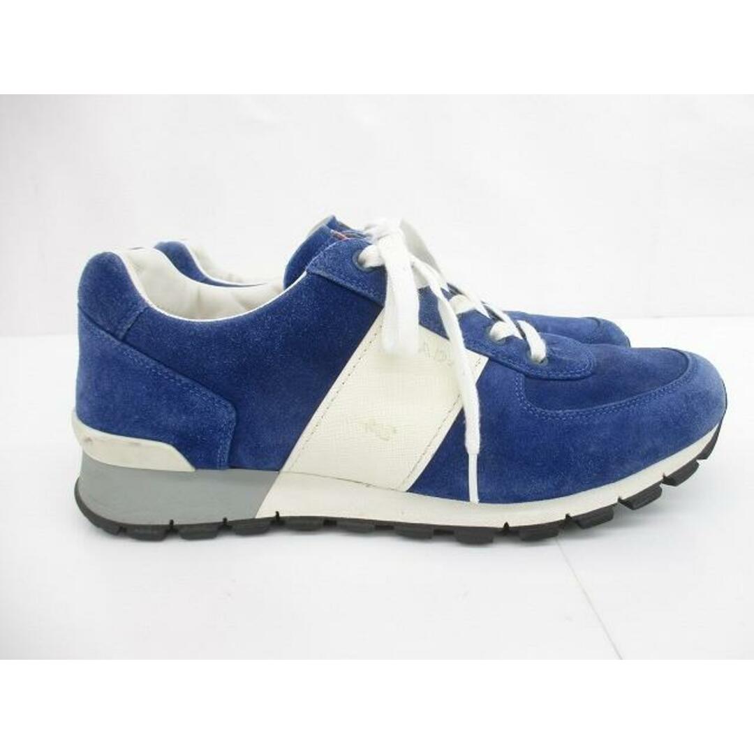 中古 プラダ PRADA サイドライン スエード エンボス ロゴ