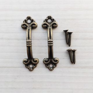 【11個】ミニ取っ手 ハンドル/アンティーク/ハンドメイド/ドールハウス/DIY(各種パーツ)