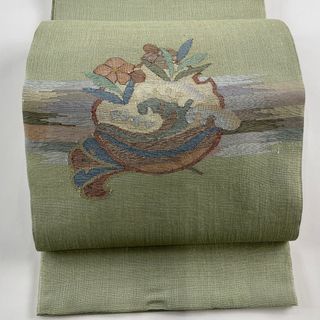 袋帯 美品 秀品 お太鼓柄 正絹 【中古】(帯)