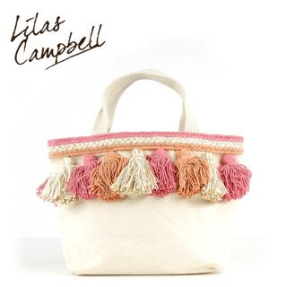 リラキャンベル(Lilas Campbell)のラスト1点☆リラキャンベル トート バッグ canvas tassel オレンジ(トートバッグ)