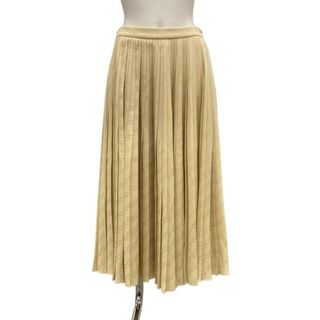 セリーヌ(CELINE)のCELINE(セリーヌ) ロングスカート サイズ38 M レディース美品  - 2J142876H ベージュ シルク/プリーツ シルク(ロングスカート)