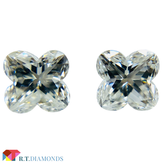 四葉のクローバーの形！セット石！J/Hカラー 0.323ct/0.347ct(その他)
