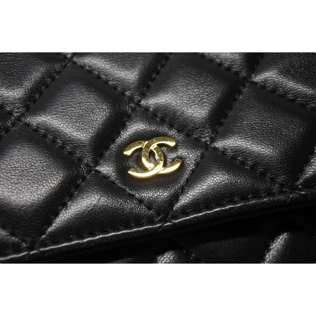 CHANEL シャネル ショルダーバッグ　ラムスキン チェーン ブラック シャネル マトラッセ ラムスキン チェーンショルダーバッグ
