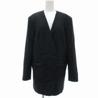 ビューティアンドユースユナイテッドアローズ(BEAUTY&YOUTH UNITED ARROWS)のアローズ ビューティー&ユース 美品 ストライプ ノーカラー ジャケット M 黒(その他)