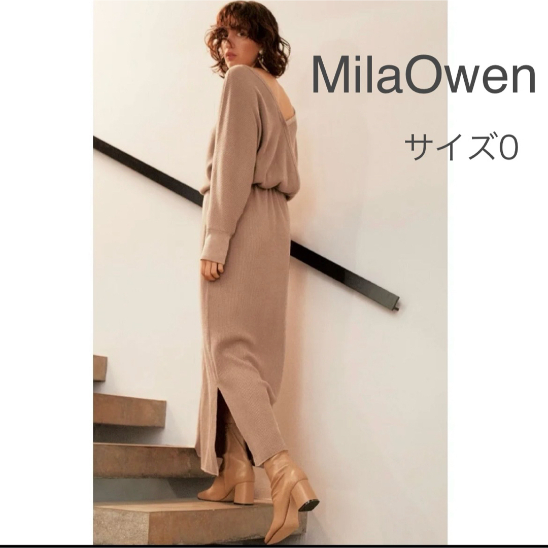 Mila Owen(ミラオーウェン)のMilaOwen バックカシュクールワッフルワンピース レディースのワンピース(ロングワンピース/マキシワンピース)の商品写真