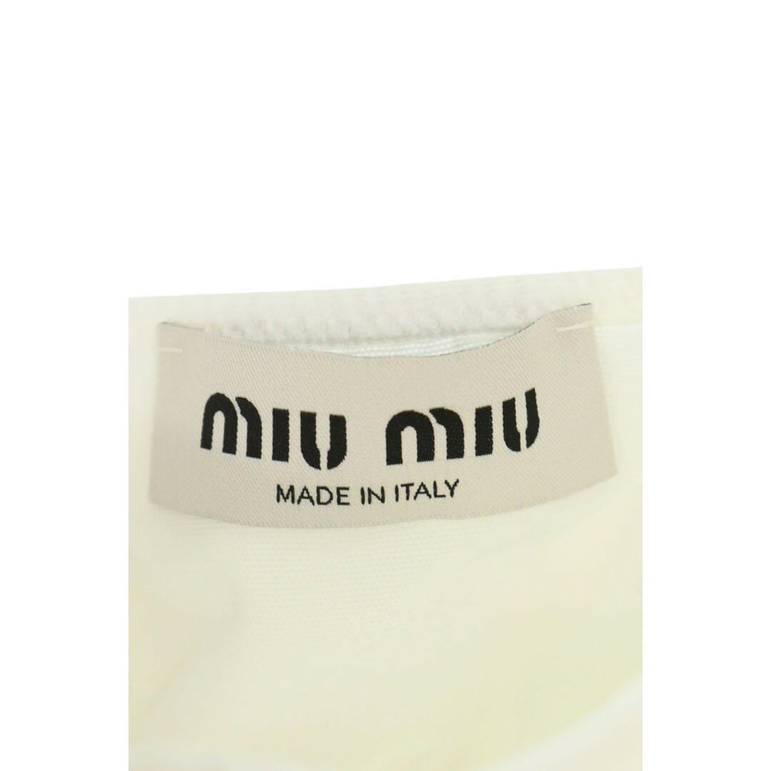 ＊Miu Miu＊ プリント スラブ ポプリン スカート 関税・送料込み MiuMiu】フロントジッパー ホワイト ポプリンロングスカート