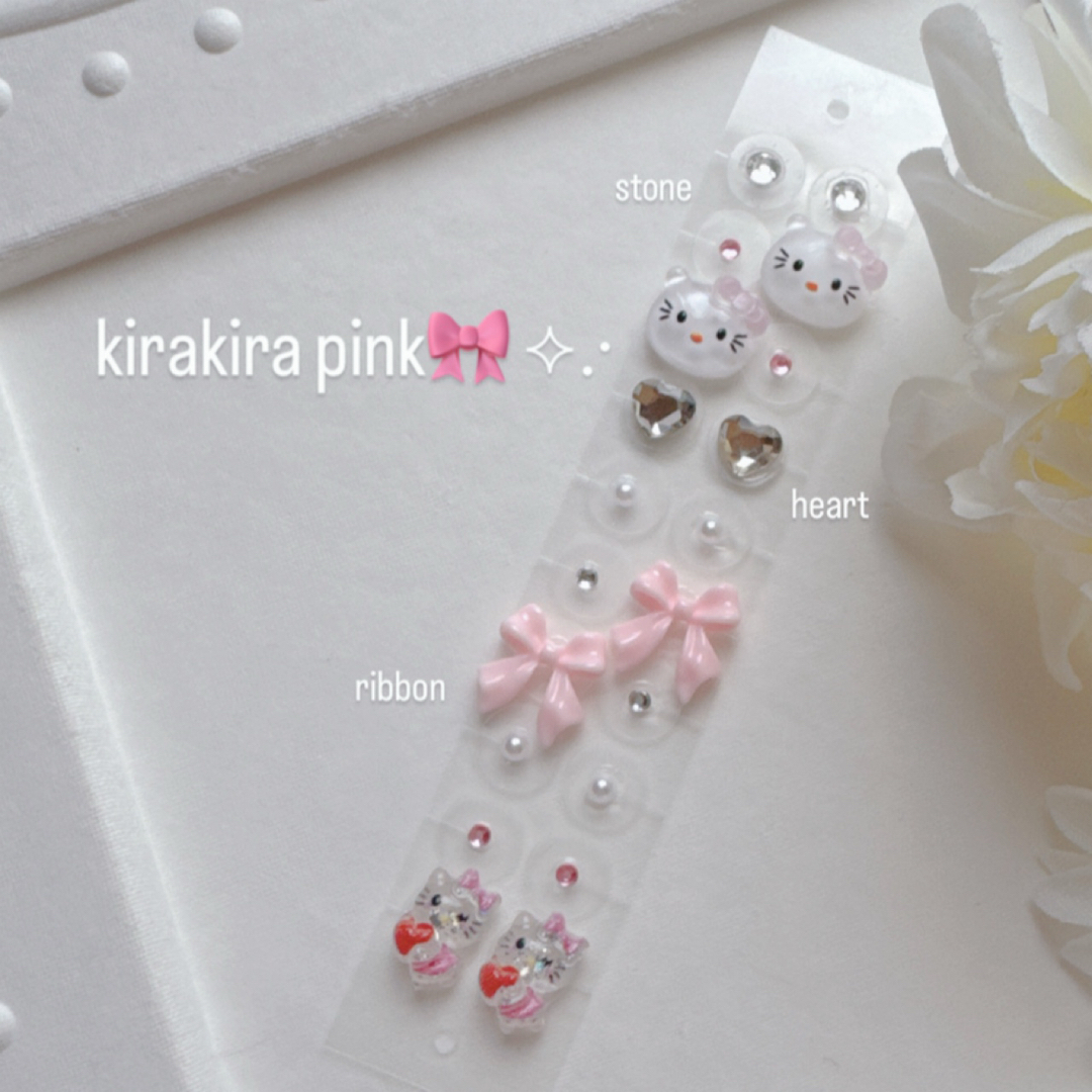 【 即購入◎ 】耳ツボジュエリー / キラキラピンク　20粒 ハンドメイドのアクセサリー(その他)の商品写真
