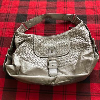 IL BIANCO本革メッシュハンド/ワンショルダーバッグシルバー系良品(ハンドバッグ)