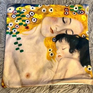 1枚【 クリムト 母子】 クッションカバー 枕カバー 座布団カバー インテリア
