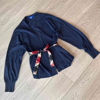 BLUE LABEL CRESTBRIDGE - BLUE LABEL クレストブリッジ　リボンベルト付きカーディガン 38