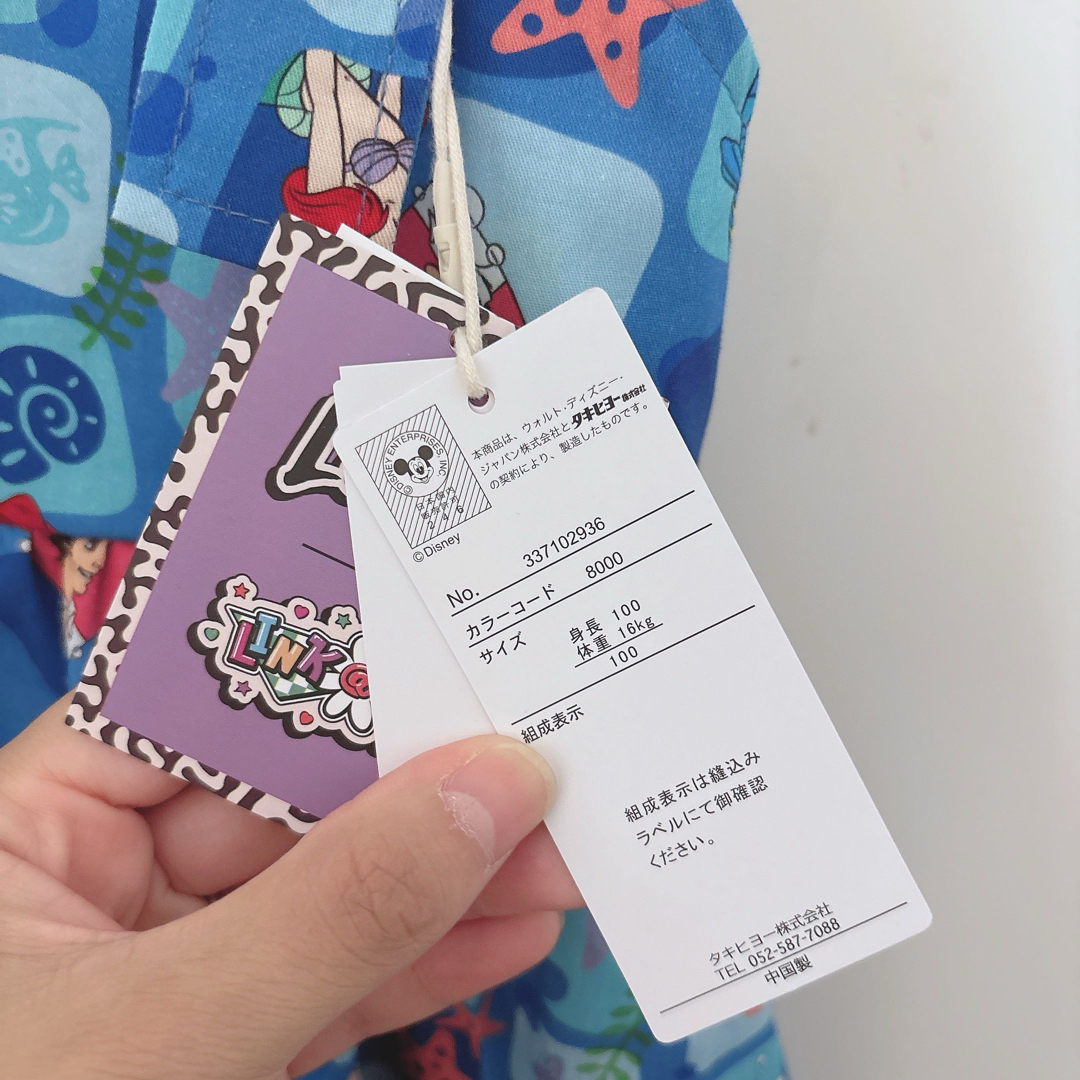 Disney(ディズニー)のlittc link しまむら　ワンピース　アリエル　100 リトルマーメイド キッズ/ベビー/マタニティのキッズ服女の子用(90cm~)(ワンピース)の商品写真