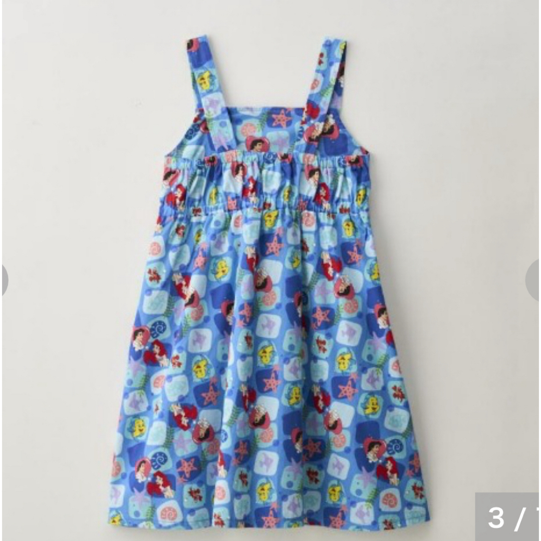 Disney(ディズニー)のlittc link しまむら　ワンピース　アリエル　100 リトルマーメイド キッズ/ベビー/マタニティのキッズ服女の子用(90cm~)(ワンピース)の商品写真