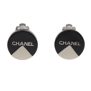 シャネル(CHANEL)の【CHANEL】シャネル ロゴ プラスチック 黒/シルバー 00A 約7.2g レディース イヤリング(イヤリング)