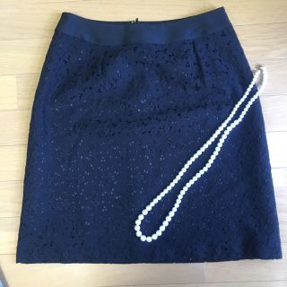 インディヴィ(INDIVI)のaya様専用 美品 サイズ40 黒レース✨スカート(ひざ丈スカート)