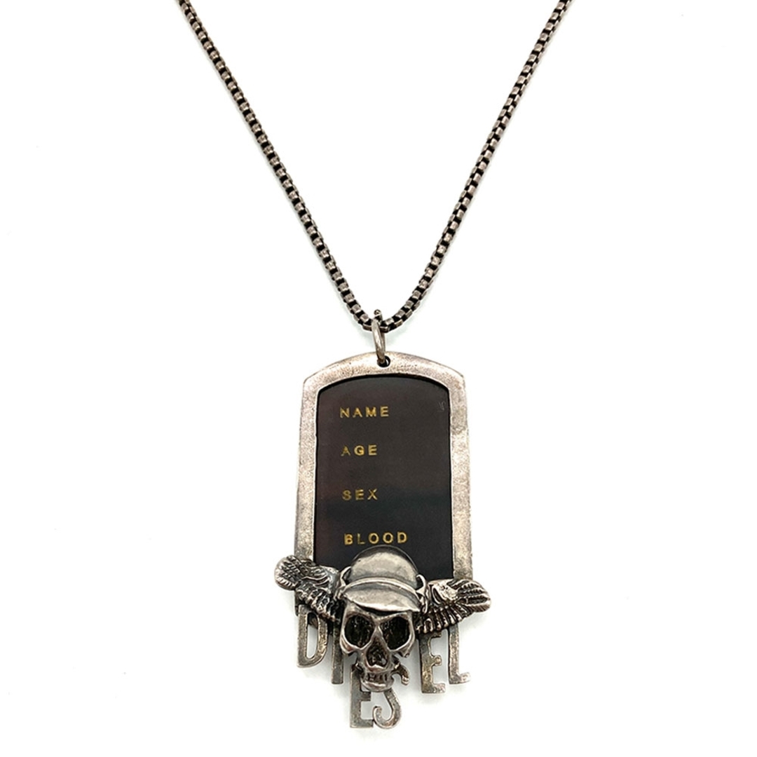 DIESEL ディーゼル ネックレス FELDSPAR ドッグタグ ダブル