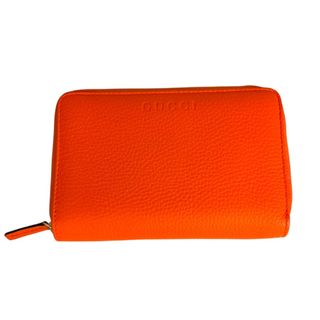 グッチ(GUCCI)の　グッチ GUCCI ミディアム ジップウォレット 420113 オレンジ/ゴールド金具 レザー レディース 長財布(財布)