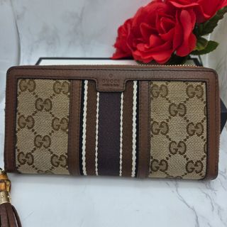 GUCCI - 【希少】 GUCCI グッチ 長財布 財布 GG ライン バンブー