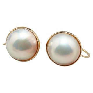 美品 K18YG イエローゴールド イヤリング マベパール 約12.5mm 【1-0218690】(イヤリング)