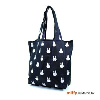 ミッフィー(miffy)のミッフィー miffy 折りたたみエコバッグ(Mサイズ) フェイスブラック(ショルダーバッグ)