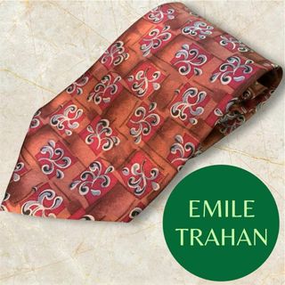 EMILE TRAHAN シルク100% ネクタイ レッド系 フランス アローズ(ネクタイ)