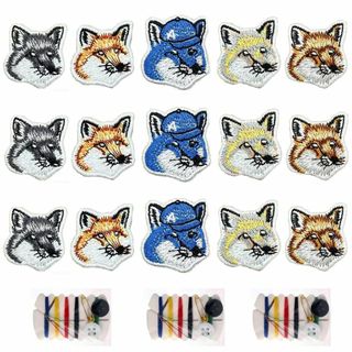 【人気商品】サムコス 刺しゅうパッチ キツネ匹 アイロンワッペン 15個セット (その他)