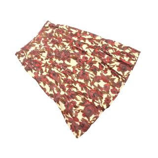 トランスワーク(TRANS WORK)のTRANS WORK トランスワーク 花柄 スカート size36/アイボリーx赤 ■◇ レディース(ロングスカート)
