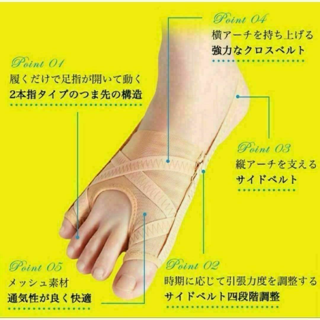 外反母趾サポーター 薄型 内反小趾 足指 ストレッチ 外反 ソックス Ｓ エンタメ/ホビーの雑誌(生活/健康)の商品写真