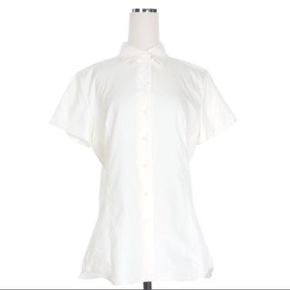アニオナ(Agnona)のアニオナ AGNONA コットンシルク ショートスリーブシャツ 44 ホワイト(シャツ/ブラウス(半袖/袖なし))