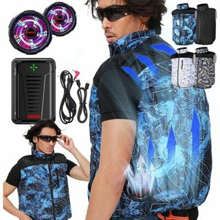 空調作業服 空調ベスト LLサイズ UVカット ベスト バッテリー付 熱中症対策
