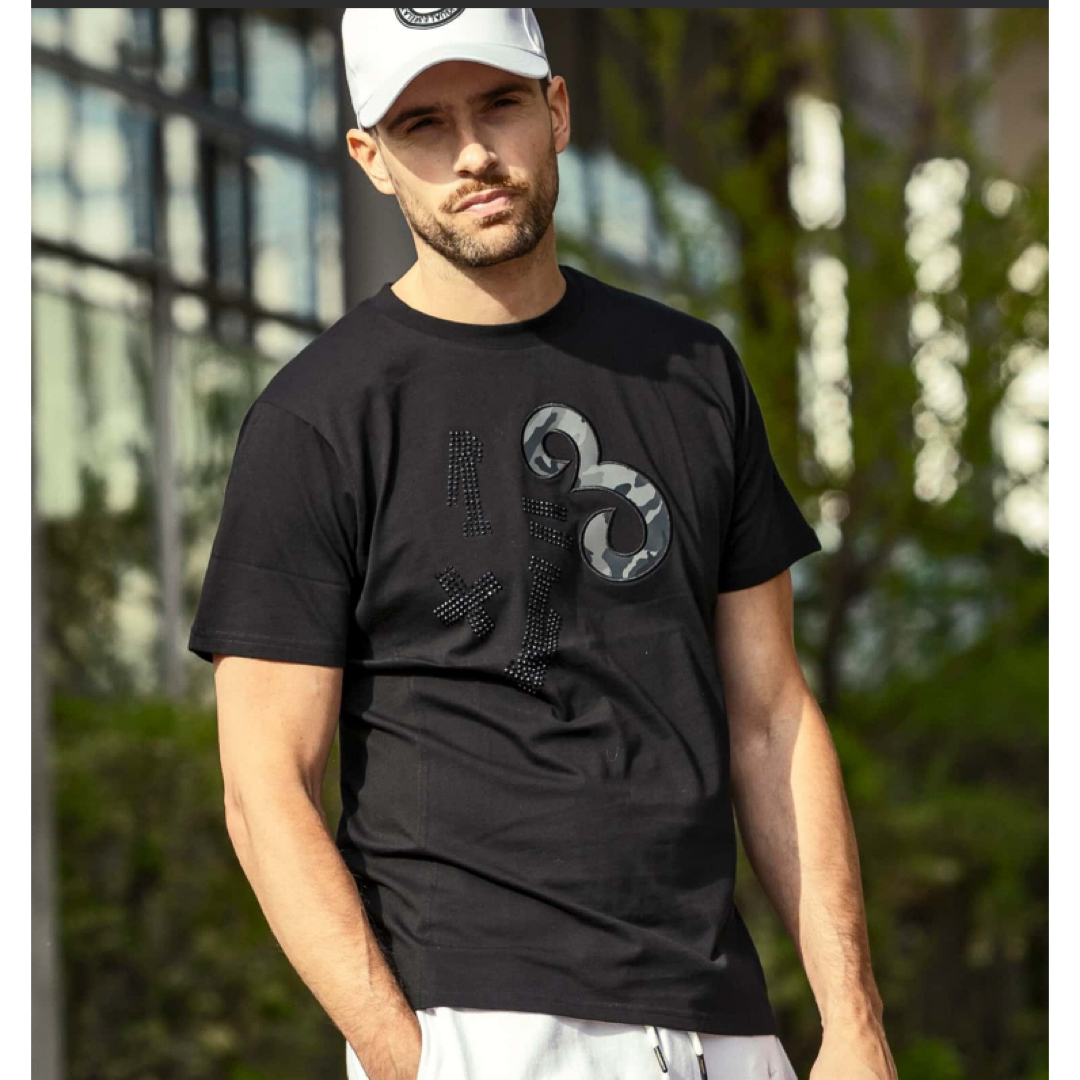 1PIU1UGUALE3 RELAX ラインストーンネックロゴ半袖Tシャツ 2色 1PIU1UGUALE3 RELAX tシャツ RELAX(ウノピゥウノウグァーレトレ