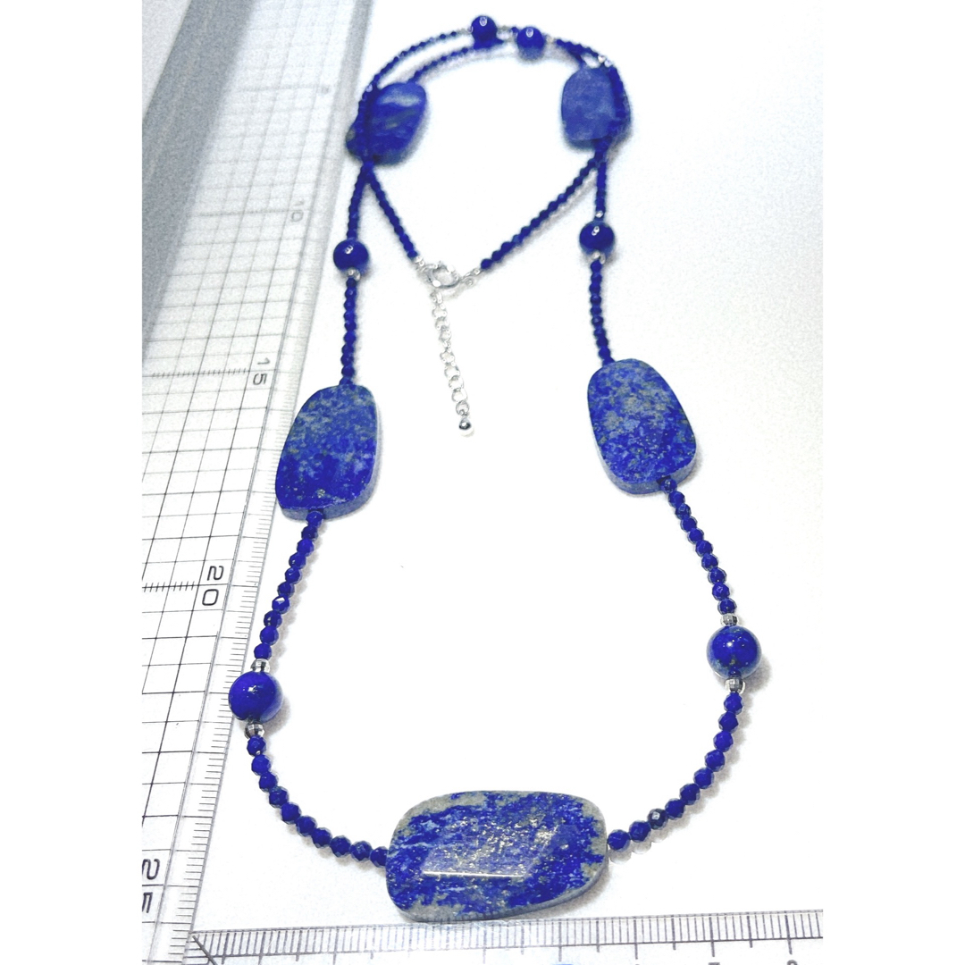 ラピスラズリデザインネックレスNO25-2060 ハンドメイドのアクセサリー(ネックレス)の商品写真