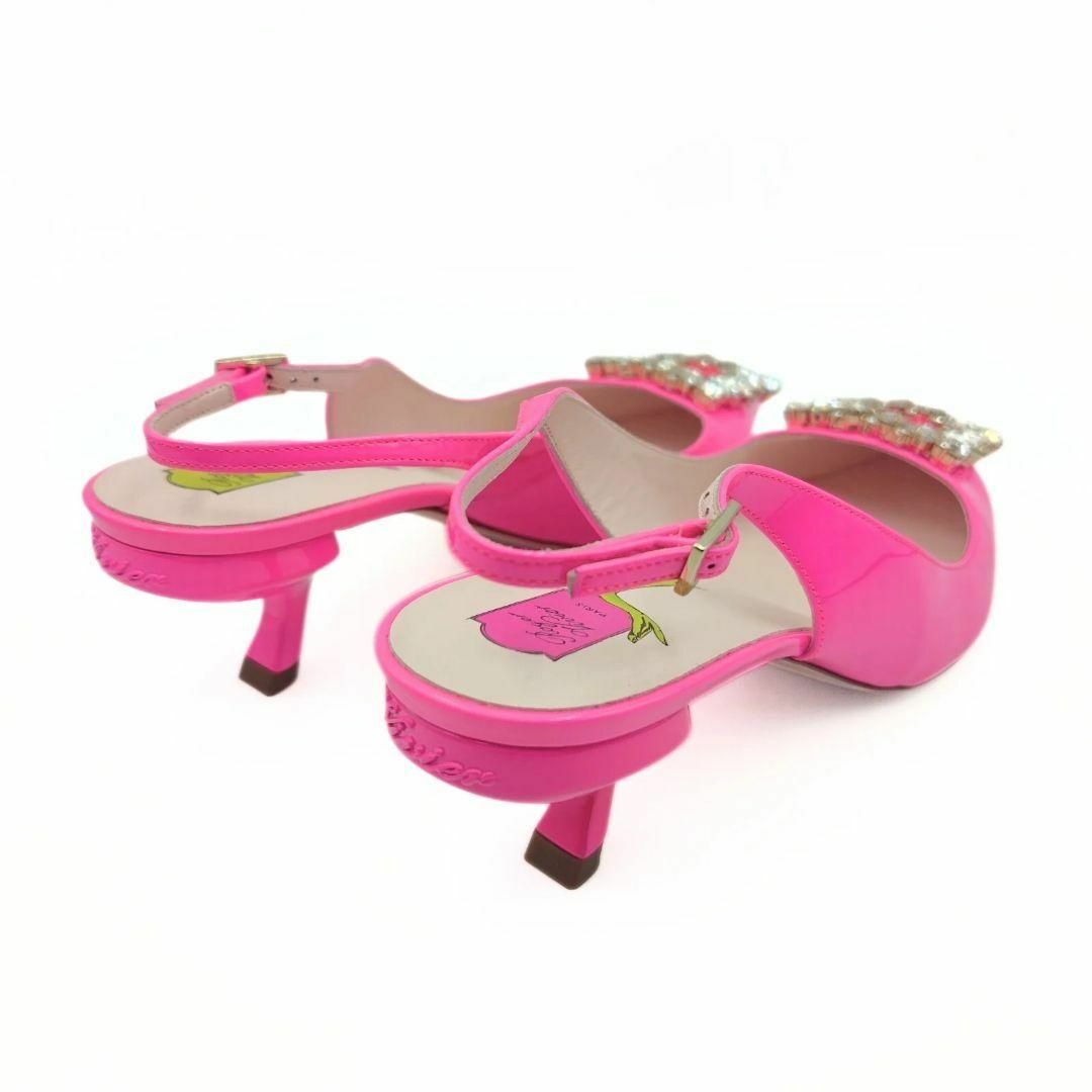 ROGER VIVIER(ロジェヴィヴィエ)のロジェヴィヴィエ パテント スリングバック ヴィルギュル ビジュー パンプス レディースの靴/シューズ(ハイヒール/パンプス)の商品写真