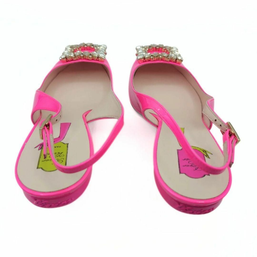 ROGER VIVIER(ロジェヴィヴィエ)のロジェヴィヴィエ パテント スリングバック ヴィルギュル ビジュー パンプス レディースの靴/シューズ(ハイヒール/パンプス)の商品写真