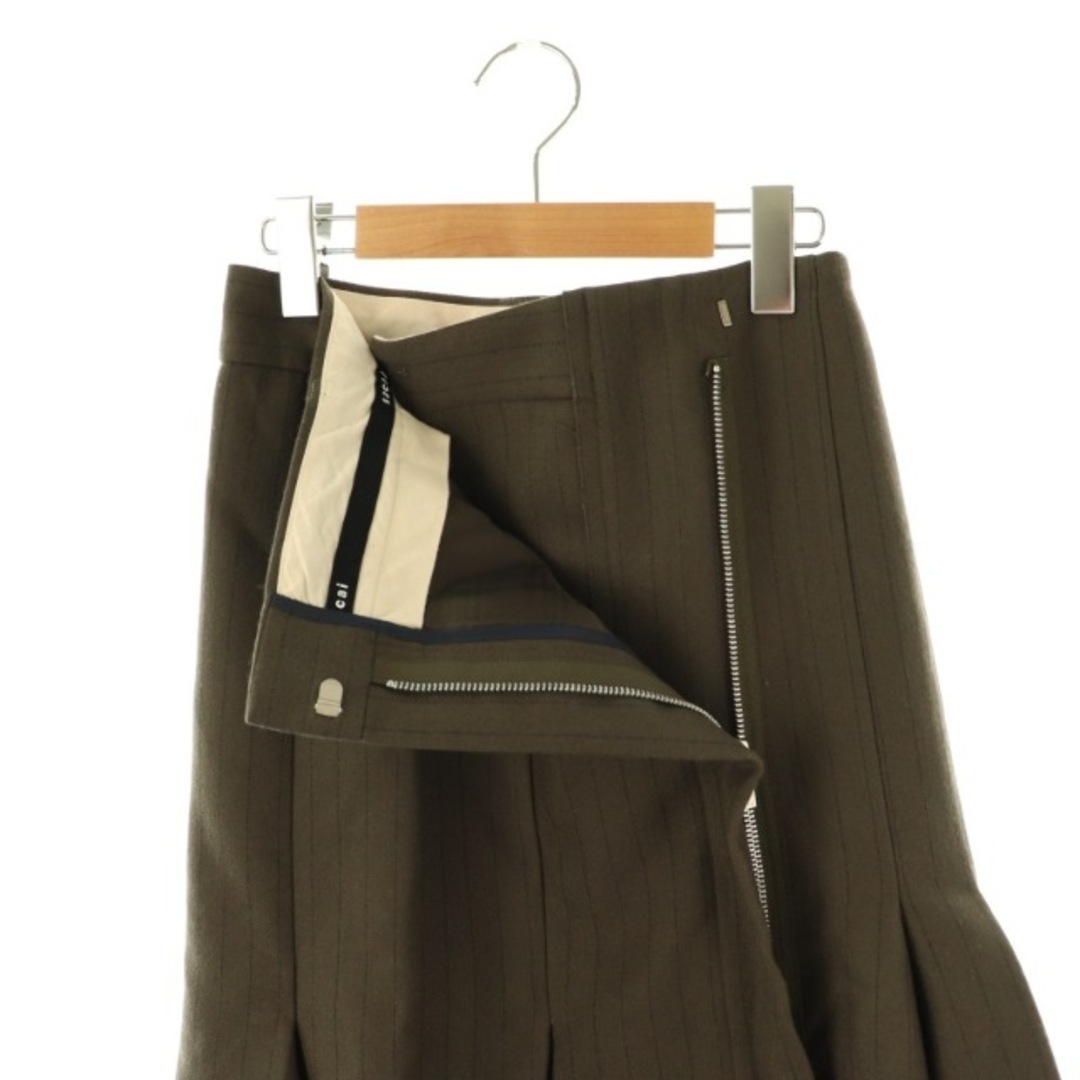 sacai - サカイ Chalk Stripe Skirt スカート ロング 0 カーキの