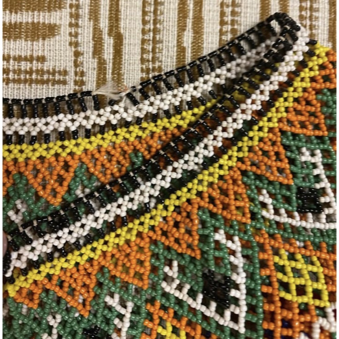 Santa Monica(サンタモニカ)のvintage 激レア つけ襟 ビーズ 刺繍 ポンポン 古着 レディースのアクセサリー(つけ襟)の商品写真