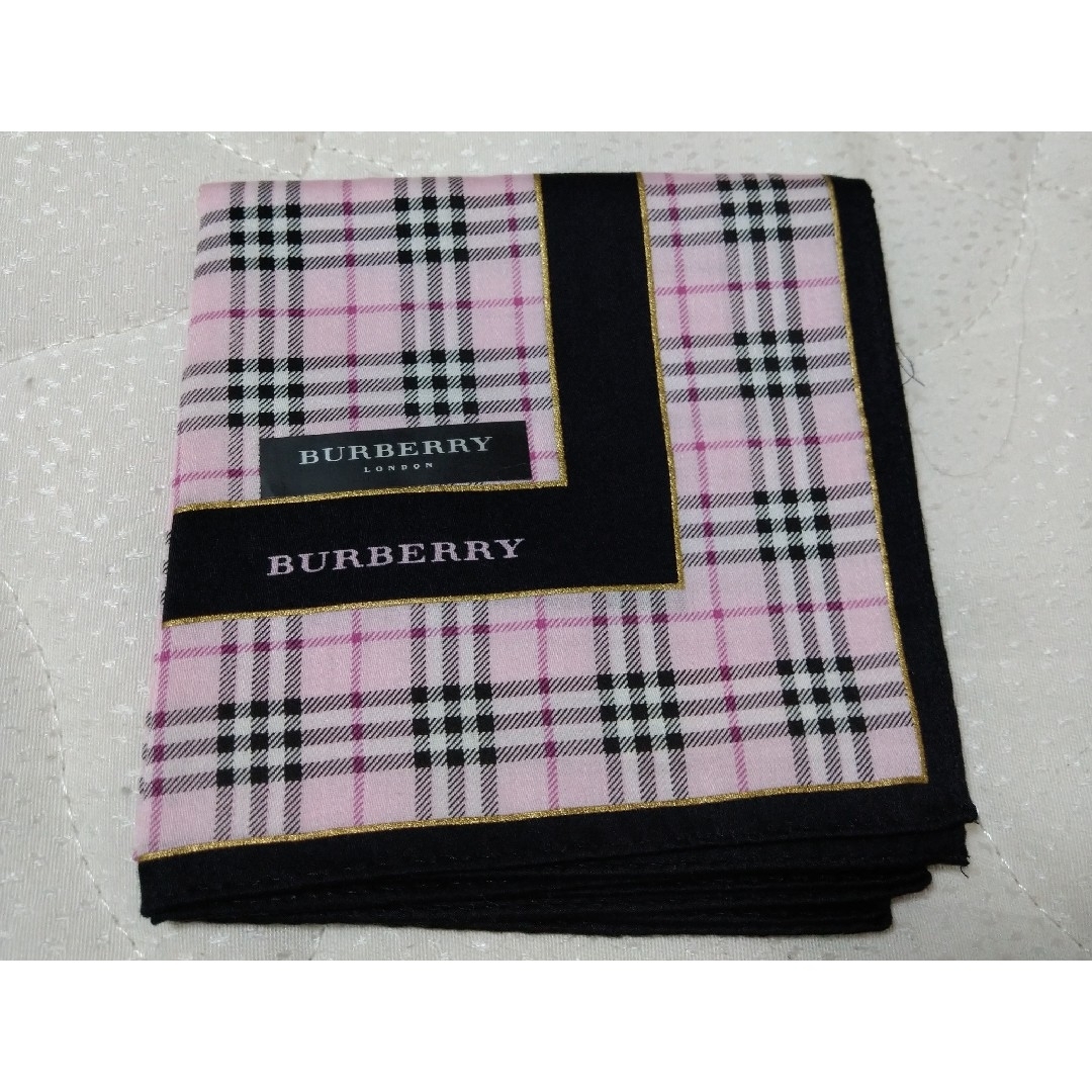 新品未使用 Burberrys 花柄 ハンカチ ビンテージ スカーフ 木目