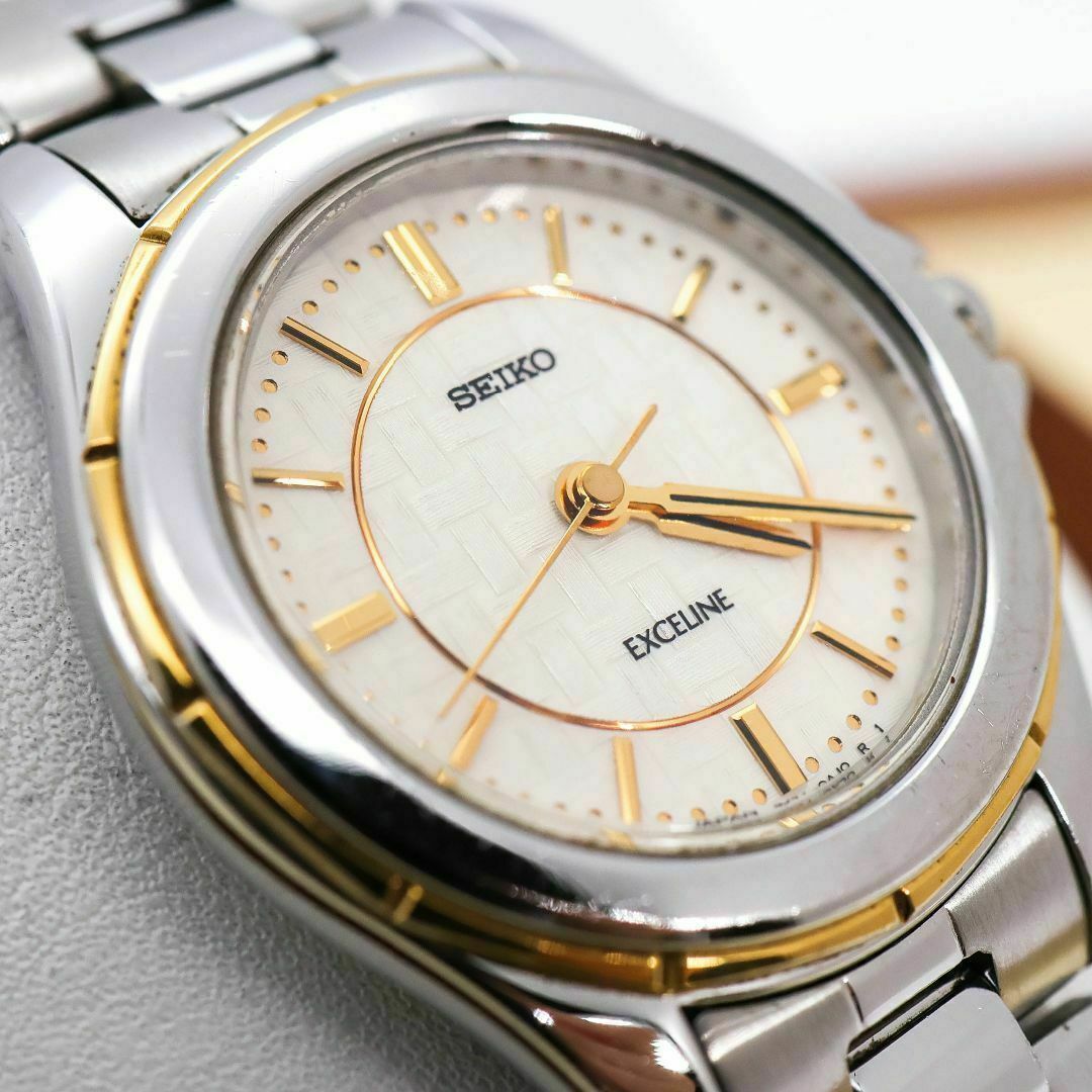 SEIKO - 稼働 SEIKO EXCELINE 腕時計 上品 ステンレス 新品電池