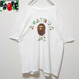 アベイシングエイプ(A BATHING APE)の希少 アベイシングエイプ ゴリラ アーチ ロゴ ホワイト 半袖 Tシャツ(Tシャツ/カットソー(半袖/袖なし))